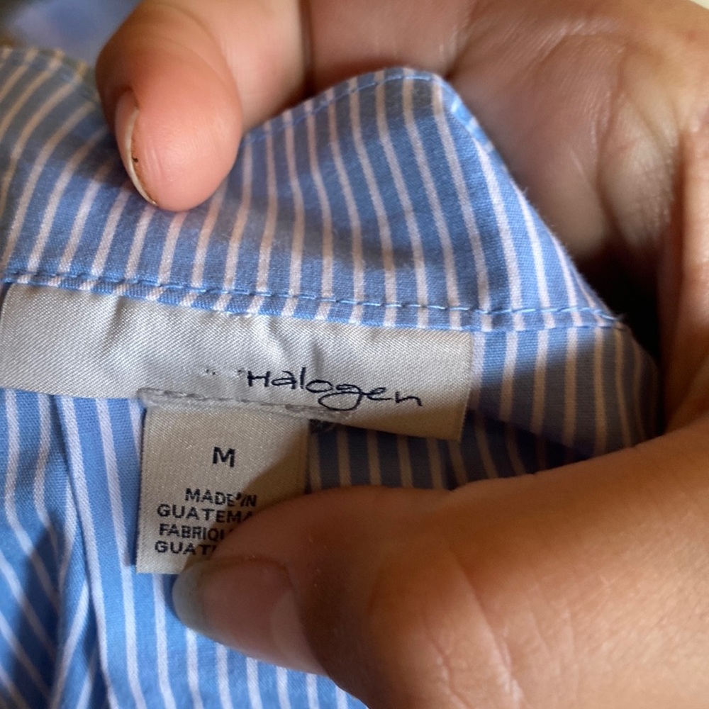 Halogen blouse light blue striped!